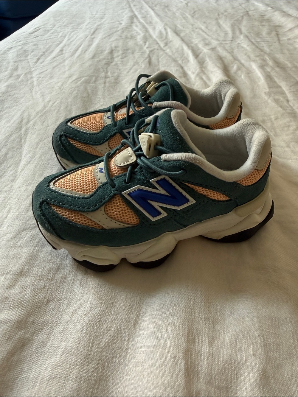 New Balance Kids' Green and Peach Athletic Sneakers
